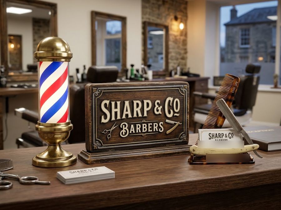 Illustration: Barber: counter set