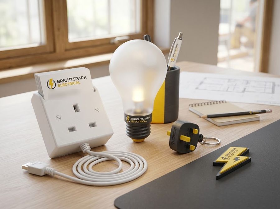 Illustration: Electrician: desk set and magnets