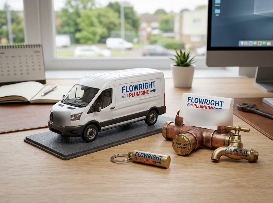 Illustration: Plumber: van model and giveaways