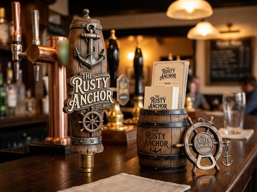 Illustration: Pub: tap handle and bar set