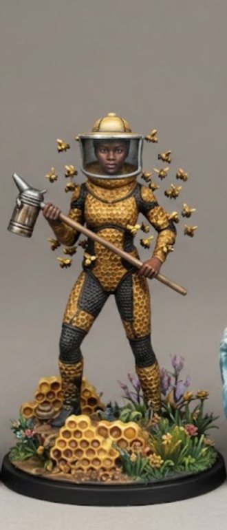 Painted figurine of Nyuki, the beekeeper warrior